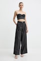 Top z dodatkom volne Ermanno Firenze D474Y313CJWR črna AW25
