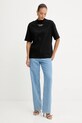 Just Cavalli t-shirt bawełniany 79PAHT01.CJ518 czarny AW25