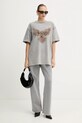 Just Cavalli t-shirt bawełniany 79PAHE05.CJW14 szary AW25