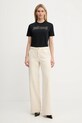 Just Cavalli t-shirt bawełniany 79PAHE23.CJ110 czarny AW25