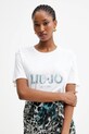 Liu Jo t-shirt bawełniany aplikacja biały UF5260.JS923
