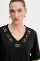 Liu Jo t-shirt bawełniany czarny TF5143.JS003