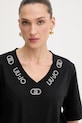 Liu Jo t-shirt bawełniany czarny TF5143.JS003