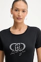 Liu Jo t-shirt bawełniany czarny TF5163.JS923