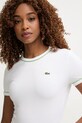 Lacoste T-shirt damski z bawełną biały TF5289