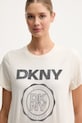 Dkny t-shirt bawełniany beżowy DP5T1366