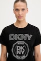 Dkny t-shirt bawełniany czarny DP5T1366