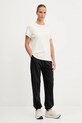 Dkny t-shirt bawełniany DP5T1372 beżowy AW25