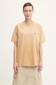 Carhartt WIP t-shirt bawełniany W’ S/S Hudson gładkie brązowy I035138.07E5F