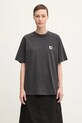 Хлопковая футболка Carhartt WIP W’ S/S Hudson хлопок чёрный I035138.895F