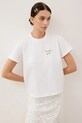 Bizuu t-shirt bawełniany TISHALLE regular beżowy TISHALLE.KREMOWY