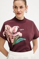 Guess t-shirt bawełniany LILY bordowy W5BI16.I3Z14