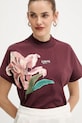 Guess t-shirt bawełniany LILY bordowy W5BI16.I3Z14