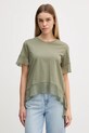 Sisley t-shirt bawełniany bawełna zielony 3WHCL107U