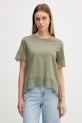 Sisley t-shirt bawełniany bawełna zielony 3WHCL107U