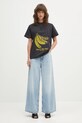 GANNI t-shirt bawełniany Basic Cotton Jersey Banana Relaxed T4238 szary