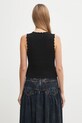 Clothing GANNI wool blend gilet Cotton Textured Lace K2541 black