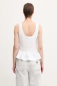 Odzież GANNI top bawełniany Cotton Poplin Smock Tie String W0886 biały