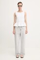 GANNI top bawełniany Cotton Poplin Smock Tie String W0886 biały