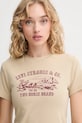 Bavlnené tričko Levi's béžová A8798.0057