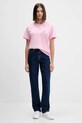 Bombažna kratka majica adidas House of Tiro JV8524 roza AW25