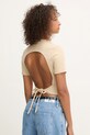 Дрехи Тениска adidas Originals Cut Out Rib Tee KC8803 бежов