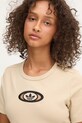 Тениска adidas Originals Cut Out Rib Tee бежов KC8803