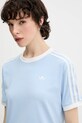 adidas Originals tricou din bumbac Ruffle 3S Tee albastru KC8820