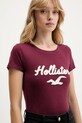 Hollister Co. t-shirt bawełniany bordowy KI357.5016.520