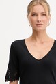 Twinset tricou din bumbac negru 252TT2170