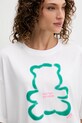 Twinset tricou din bumbac alb 252AQ2120