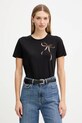 Twinset t-shirt bawełniany bawełna czarny 252TT2312