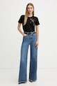 Памучна тениска Twinset 252TT2312 черен AW25