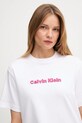 Bavlněné tričko Calvin Klein Jeans bílá LV047D205G