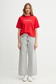 Calvin Klein Jeans t-shirt bawełniany LV047D205G czerwony AW25