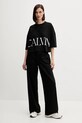 Bombažna kratka majica Calvin Klein Jeans LV047D206G črna AW25