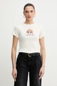 Levi's t-shirt bawełniany nadruk beżowy A8798.0059