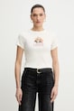 Levi's t-shirt bawełniany nadruk beżowy A8798.0059