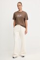 P.E Nation t-shirt bawełniany Flux 253T092 brązowy AW25