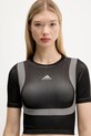 adidas Originals t-shirt Seamless Techfit Baby Tee nero JV7159