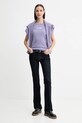 Tommy Hilfiger t-shirt bawełniany WW0WW47460 fioletowy AW25