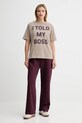 MAX&Co. t-shirt bawełniany 2528976032200 beżowy AW25