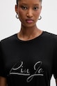 Bavlněné tričko Liu Jo černá MF5410.JS923