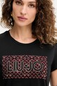 Liu Jo t-shirt bawełniany czarny MF5456.JS923