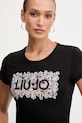 Liu Jo t-shirt bawełniany czarny MF5456.JS923