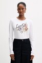 Liu Jo longsleeve bawełniany regular biały MF5464.JS923