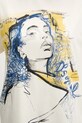 Desigual t-shirt bawełniany PORTRAIT 25WWTK05 beżowy