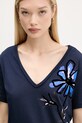 Desigual t-shirt bawełniany DUMAS granatowy 25WWTK28