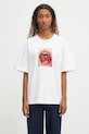 Fiorucci tricou din bumbac Cherry Mouth Print Boxy Fit print alb W02FPTSH103CJ01WH03
