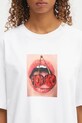 Βαμβακερό μπλουζάκι Fiorucci Cherry Mouth Print Boxy Fit λευκό W02FPTSH103CJ01WH03